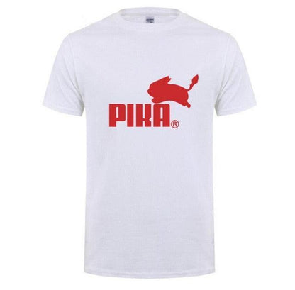 New Fashion Print Pokemon T Shirt Anime Pika Men T-Shirts Pikachu T Shirt Cotton Short Sleeve Tees Tops Camisetas Hombre