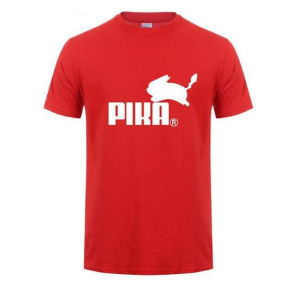 New Fashion Print Pokemon T Shirt Anime Pika Men T-Shirts Pikachu T Shirt Cotton Short Sleeve Tees Tops Camisetas Hombre