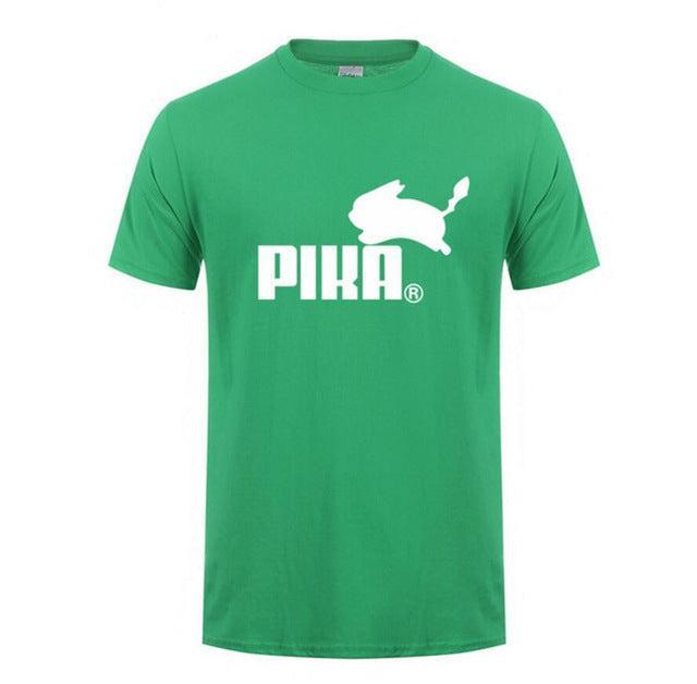 New Fashion Print Pokemon T Shirt Anime Pika Men T-Shirts Pikachu T Shirt Cotton Short Sleeve Tees Tops Camisetas Hombre