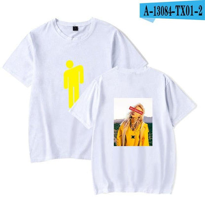 Streetwear Hip Hop Billie Eilish T Shirt Harajuku Casual O - Neck Short Sleeves Men Women T-shirt Hipster Cool Graphic Tee Shirt - Huzhop04