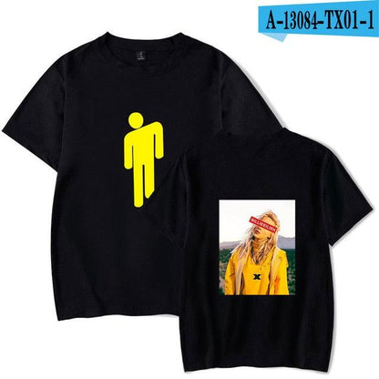 Streetwear Hip Hop Billie Eilish T Shirt Harajuku Casual O - Neck Short Sleeves Men Women T-shirt Hipster Cool Graphic Tee Shirt - Huzhop04