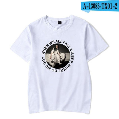 Streetwear Hip Hop Billie Eilish T Shirt Harajuku Casual O - Neck Short Sleeves Men Women T-shirt Hipster Cool Graphic Tee Shirt - Huzhop04