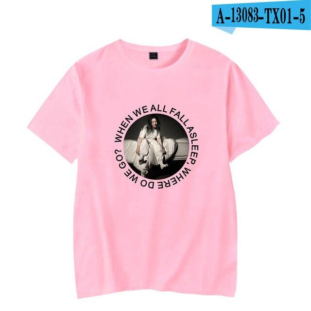 Streetwear Hip Hop Billie Eilish T Shirt Harajuku Casual O - Neck Short Sleeves Men Women T-shirt Hipster Cool Graphic Tee Shirt - Huzhop04