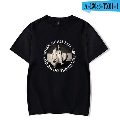 Streetwear Hip Hop Billie Eilish T Shirt Harajuku Casual O - Neck Short Sleeves Men Women T-shirt Hipster Cool Graphic Tee Shirt - Huzhop04