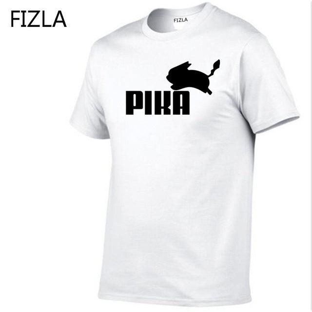 T Shirt fashion Lovely Pokemon t Shirt Anime Pika Men T-Shirts Pikachu Boy O - neck Cotton Short Sleeve Plus Size Boy clothing - Huzhop04