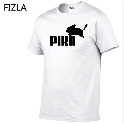 T Shirt fashion Lovely Pokemon t Shirt Anime Pika Men T-Shirts Pikachu Boy O - neck Cotton Short Sleeve Plus Size Boy clothing - Huzhop04