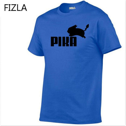 T Shirt fashion Lovely Pokemon t Shirt Anime Pika Men T-Shirts Pikachu Boy O - neck Cotton Short Sleeve Plus Size Boy clothing - Huzhop04