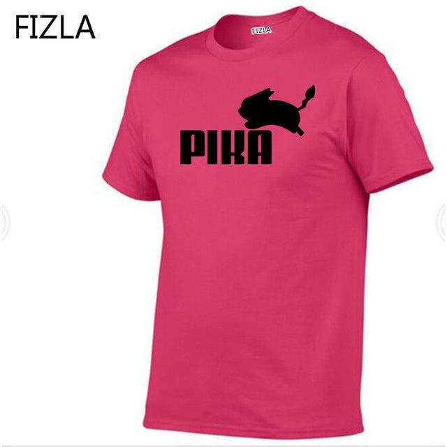 T Shirt fashion Lovely Pokemon t Shirt Anime Pika Men T-Shirts Pikachu Boy O - neck Cotton Short Sleeve Plus Size Boy clothing - Huzhop04