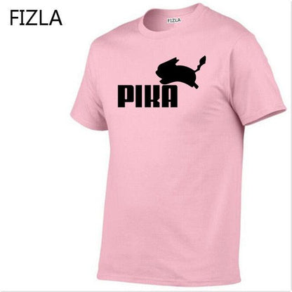 T Shirt fashion Lovely Pokemon t Shirt Anime Pika Men T-Shirts Pikachu Boy O - neck Cotton Short Sleeve Plus Size Boy clothing - Huzhop04