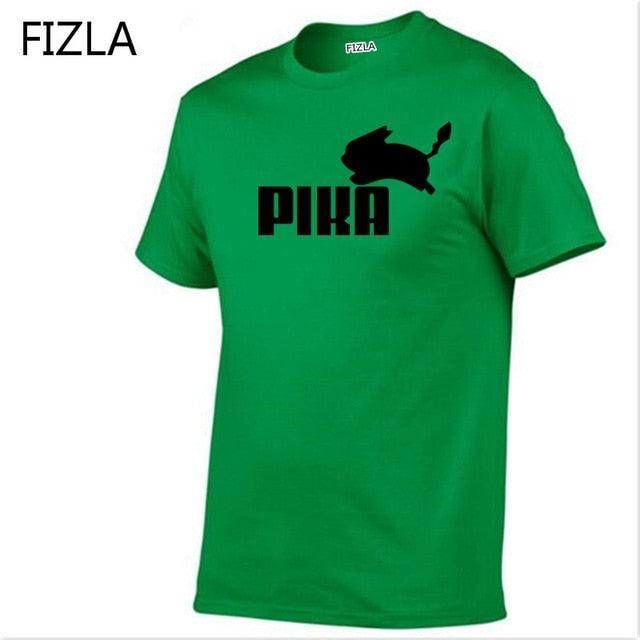 T Shirt fashion Lovely Pokemon t Shirt Anime Pika Men T-Shirts Pikachu Boy O - neck Cotton Short Sleeve Plus Size Boy clothing - Huzhop04