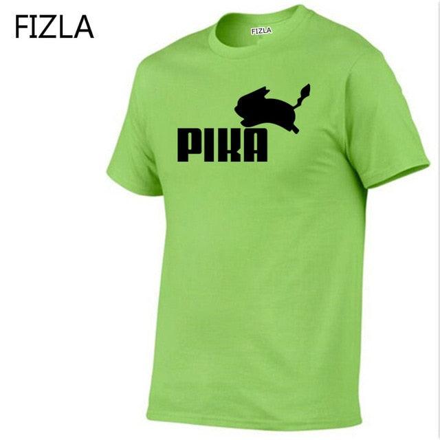 T Shirt fashion Lovely Pokemon t Shirt Anime Pika Men T-Shirts Pikachu Boy O - neck Cotton Short Sleeve Plus Size Boy clothing - Huzhop04