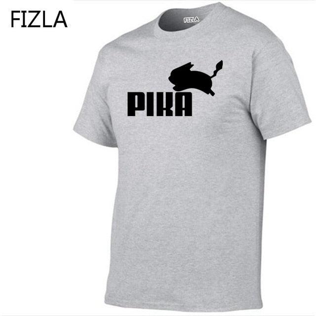 T Shirt fashion Lovely Pokemon t Shirt Anime Pika Men T-Shirts Pikachu Boy O - neck Cotton Short Sleeve Plus Size Boy clothing - Huzhop04