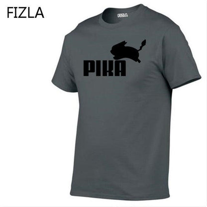 T Shirt fashion Lovely Pokemon t Shirt Anime Pika Men T-Shirts Pikachu Boy O - neck Cotton Short Sleeve Plus Size Boy clothing - Huzhop04