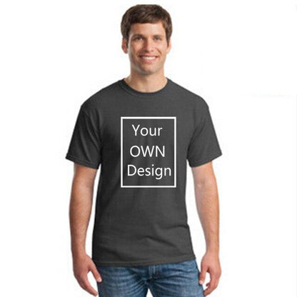 Your OWN Design Brand Logo/Picture Custom Men and women DIY Cotton T shirt Short sleeve Casual T-shirt tops clothes Tee - Huzhop04