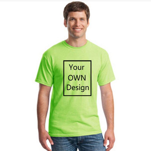 Your OWN Design Brand Logo/Picture Custom Men and women DIY Cotton T shirt Short sleeve Casual T-shirt tops clothes Tee - Huzhop04