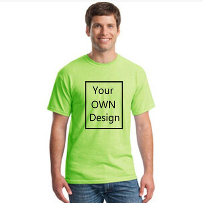 Your OWN Design Brand Logo/Picture Custom Men and women DIY Cotton T shirt Short sleeve Casual T-shirt tops clothes Tee - Huzhop04