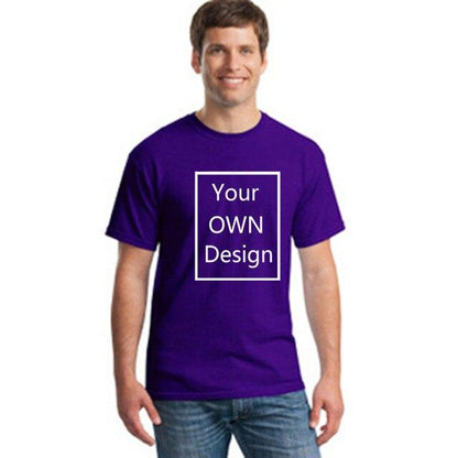 Your OWN Design Brand Logo/Picture Custom Men and women DIY Cotton T shirt Short sleeve Casual T-shirt tops clothes Tee - Huzhop04