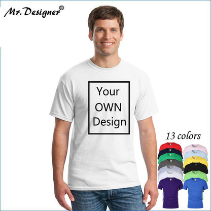 Your OWN Design Brand Logo/Picture Custom Men and women DIY Cotton T shirt Short sleeve Casual T-shirt tops clothes Tee - Huzhop04